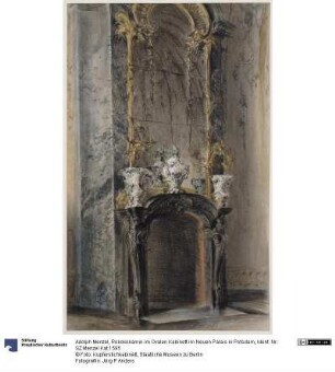 Rokokokamin im Ovalen Kabinett im Neuen Palais in Potsdam