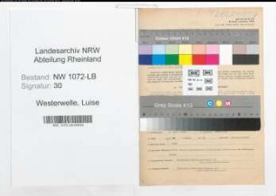 Entnazifizierung Luise Westerwelle , geb. 02.11.1898 (Lehrerin)