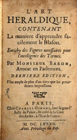 L' art heraldique