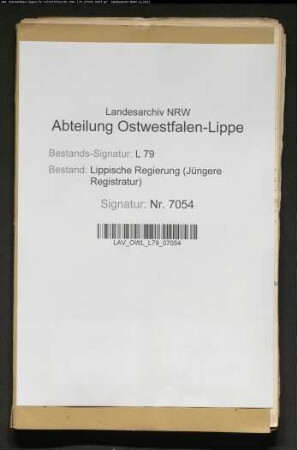 Zwangsverwaltung des im Besitz englischer Staatsangehöriger befindlichen Ritterguts Altendonop bei Blomberg