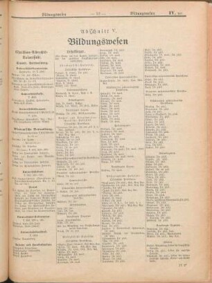 Abschnitt V. Bildungswesen.