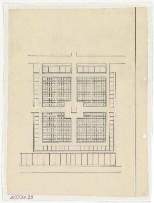 Detailzeichnung Urnenhain II (kartoniert) Südwestkrichhof Stahnsdorf - Feld 1-4, Reihenstellen