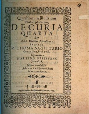 Quaestionum illustrium philosophicarum decuria quarta