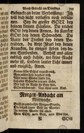 193-212, Morgen-Andacht am Mitwoche. Abend-Andacht am Mittwoche. Morgen-Andacht am Donnerstage. Abend-Andacht am Donnerstage.
