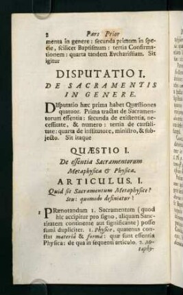 2-28, Quaestio I. De effentia Sacramentorum Metaphysica & Physica