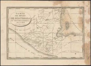 Carta Del Estado De Guatemala En Centro-America