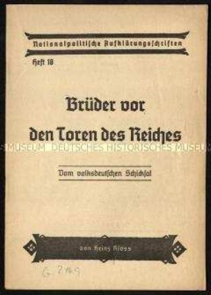 Nationalsozialistische Propagandaschrift über Volksdeutsche im Ausland