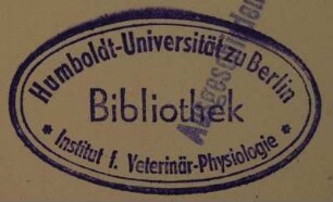 Stempel / Institut für Veterinär-Physiologie  / Bibliothek