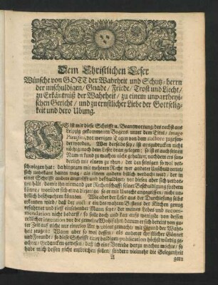 Dem Christlichen Leser