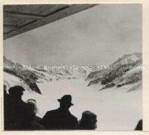Wengen, Jungfrau-Haus, Blick auf den Aletschgletscher
