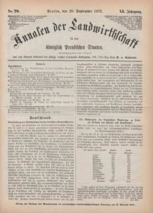 No. 78. Berlin, den 28. September 1872. XII. Jahrgang.