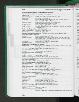 Fachbereiche Erziehungswissenschaften 1-5