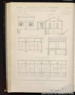 Planche No. 11 Habitations ouvrières Parisiennes. Maisons en beton - passage Boileau