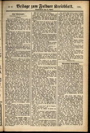 Zweite Ausgabe vom Samstag, den 04. April 1896.