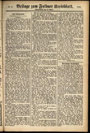 Zweite Ausgabe vom Samstag, den 04. April 1896.