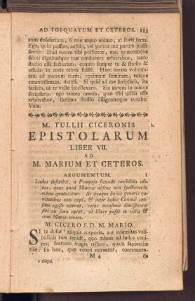 Liber VII. Ad M. Marium Et Ceteros