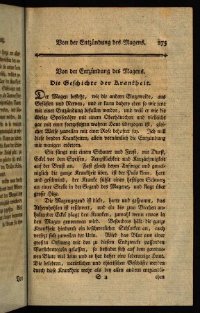 275-296, Die Entzündung des Magens