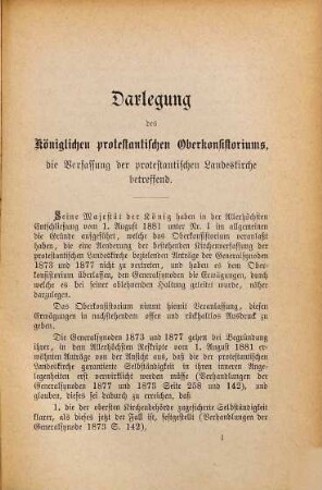 Zusammenstellung urkundlicher Aktenstücke über die Verfassung der protestantischen bayerischen Landeskirche