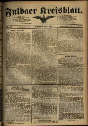 Ausgabe vom Samstag, den 09. Juni 1906.