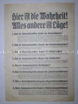 Propagandaflugblatt der NSDAP zur Landtagswahl in Preußen 1932
