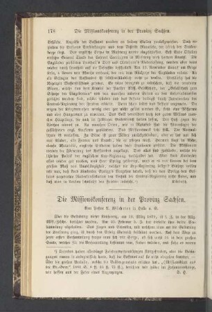 Die Missionskonferenz in der Provinz Sachsen