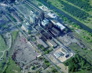 Hüttenwerk "EKO Stahl" in Eisenhüttenstadt : Blickrichtung Norden