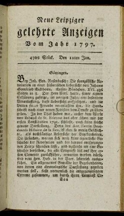 47tes Stück. Den 12ten Jun.