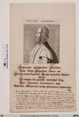 Bildnis Johannes Sleidanus (eig. Johann Philippi)