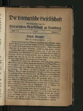 Heft 7/8 1918 Jahrg. 4