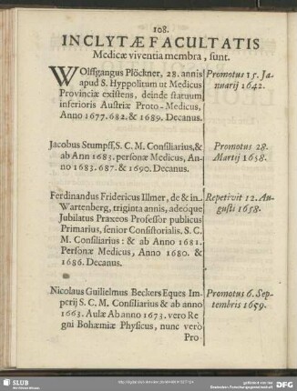 Inclytae Facultatis Medicae viventia membra, sunt