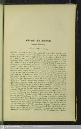 Albrecht der Beherzte (Albertus animosus), 1464 - 1485 - 1500, geb. auf dem Schlosse Grimma am 27. Juli 1443, starb zu Emden am 12. September 1500