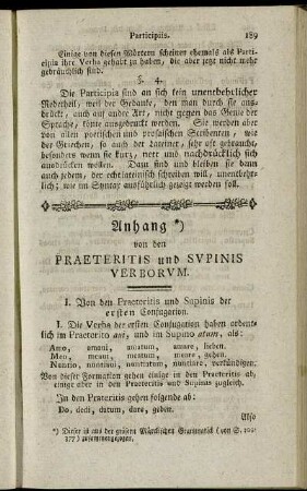 Anhang von den Praeteritis und Supinis Verborum.