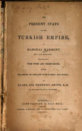 The present state of the Turkish Empire