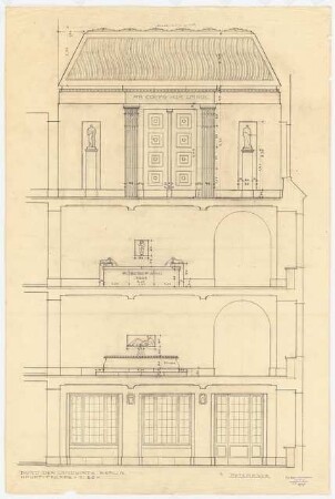Haus des Bundes der Landwirte, Berlin: Schnitt Haupttreppe 1:20, Putzmaße
