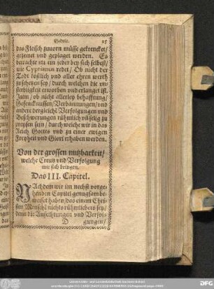Das III. Capitel. [Creutzes nutzbarkeit.]