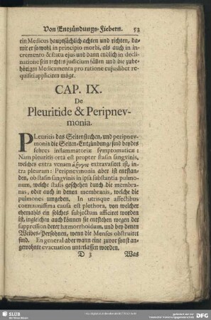 Cap. IX. De Pleuritide & Peripneumonia