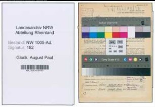 Entnazifizierung August Paul Glock , geb. 07.08.1898 (Techn. Sekretaer)