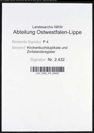 Kirchenbuchduplikate der katholischen Gemeinde (HT 1825; GHT 1826-1828; H 1829; HT 1830; GHT 1831-1843; GT 1844; GH 1845; GHT 1846-1849). (Gemeinde: Altenbüren, Kreis Brilon)