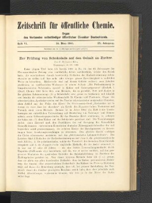 Heft VI. 30. März 1903.