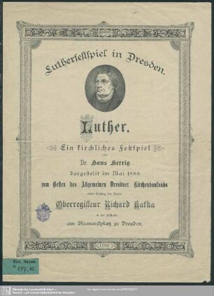 Lutherfestspiel in Dresden : Luther ein kirchliches Festspiel