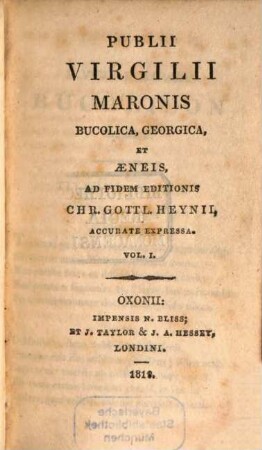 Publii Virgilii Maronis Bucolica, Georgica, et Aeneis. 1