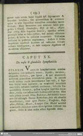 Caput XX. De vasis & glandulis lymphaticis