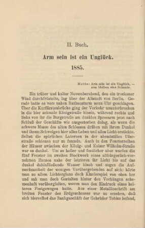 II. Buch. Arm sein ist ein Unglück. 1885