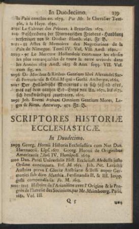 Scriptores Historiae Ecclesiasticae. In Duodecimo