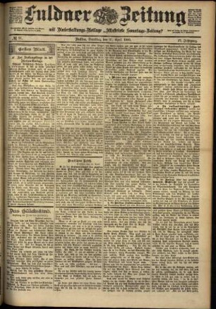 Erste Ausgabe vom Samstag, den 21. April 1900.