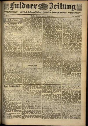 Erste Ausgabe vom Samstag, den 21. April 1900.