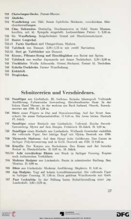 Schnitzereien und Verschiedenes (Nr. 755-797)