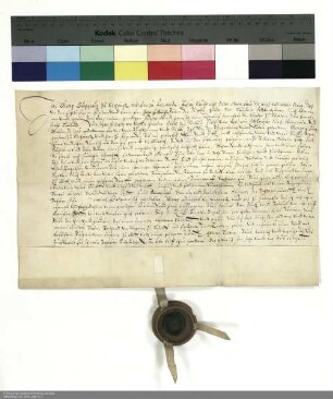Revers Georgs Burggraf von Kirchberg zu Farnroda bezüglich der Belehnung mit dem Hof Burbach durch Johann Friedrich [von Schwalbach], Abt von Fulda