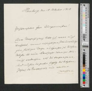 Brief an Werner von Melle