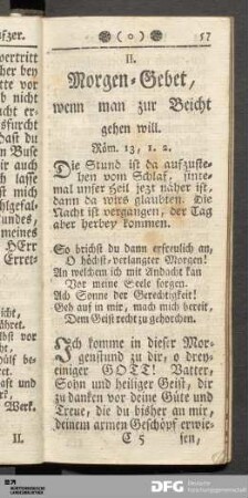 II. Morgen-Gebet, wenn man zur Beicht gehen will.